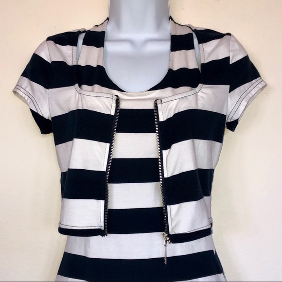 NWT GIORGIA White/Blue Striped Dress - Picture 4 of 8